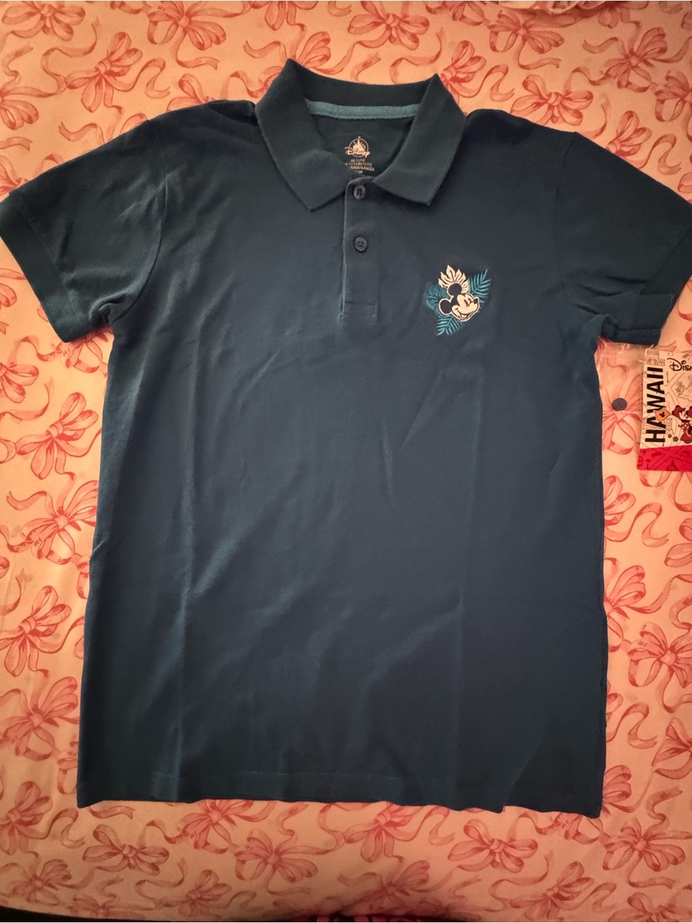 Disney Teal Polo Shirt with Mickey Embroidered Patch